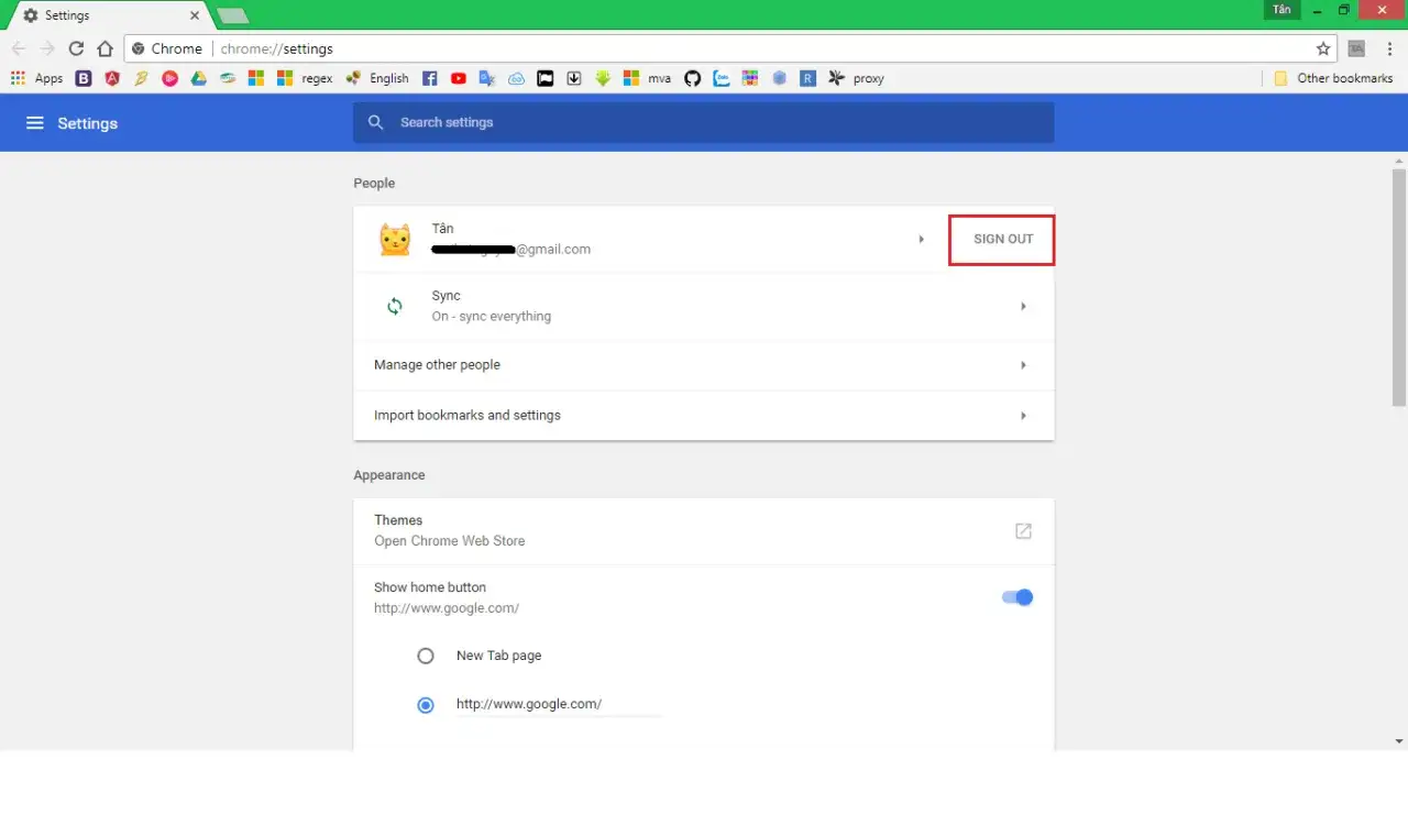 Ustawienia konta Google. Kliknij