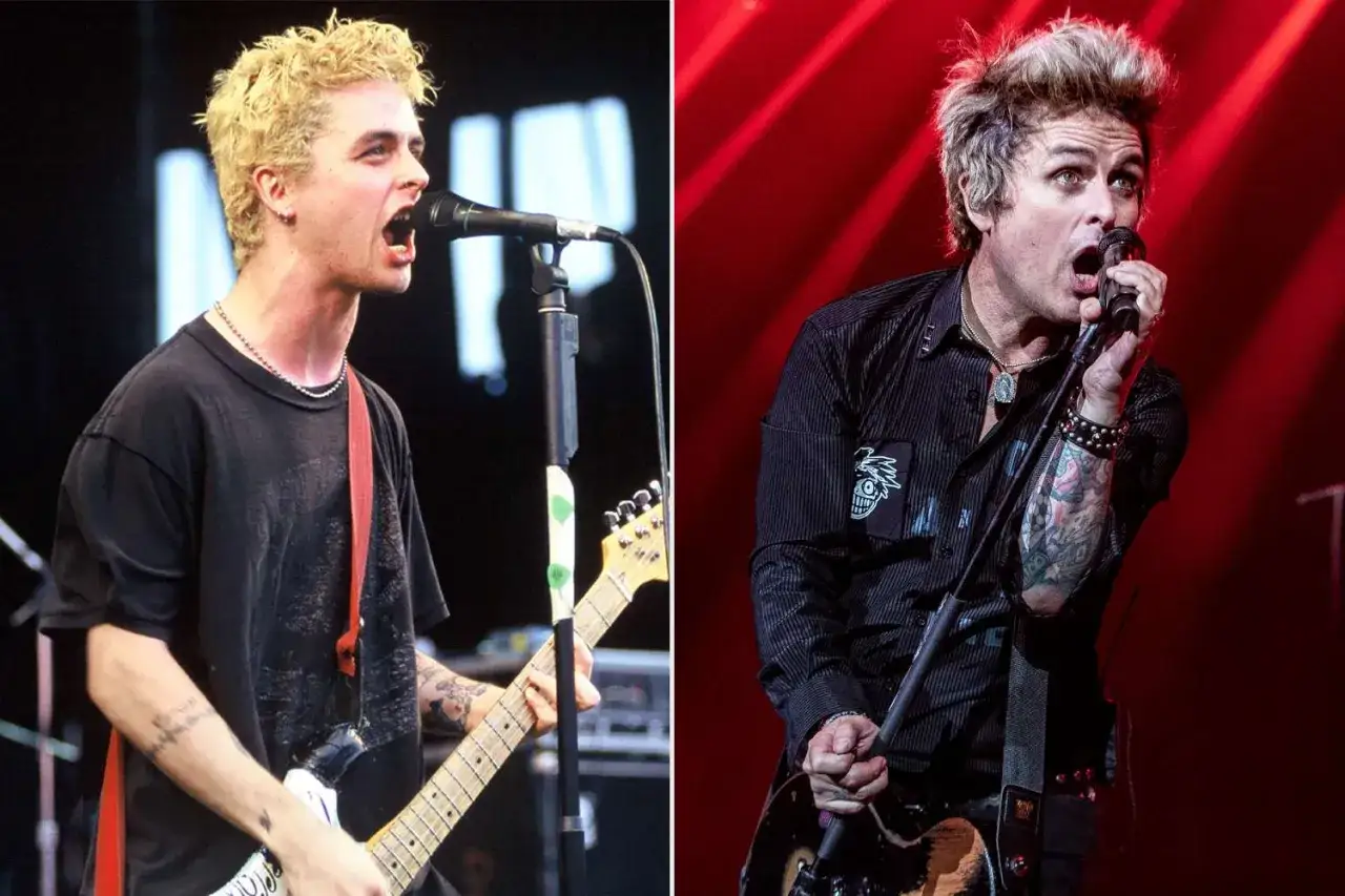 Billie Joe Armstrong, jeden z członków Green Day, śpiewa i gra na gitarze w dwóch różnych momentach kariery.