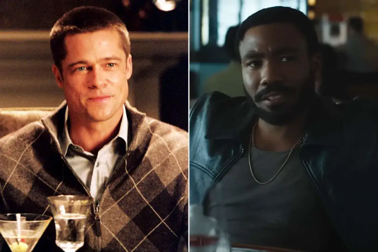 Brad Pitt i Donald Glover w scenach z serialu 