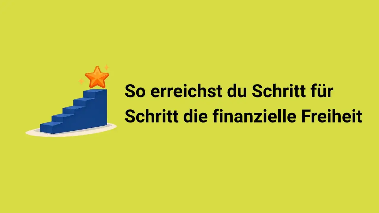 Stufen führen zu einem Stern. Text:
