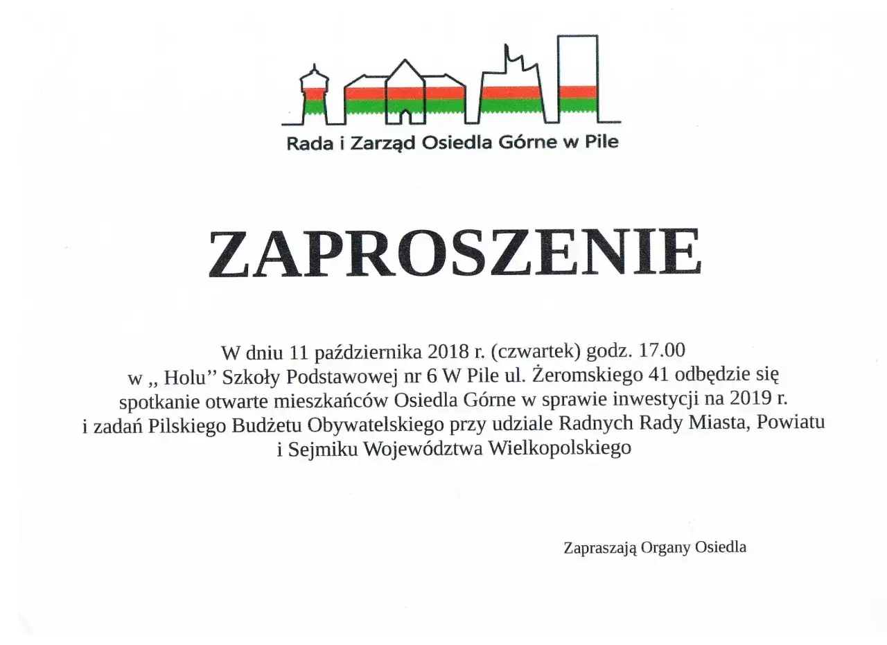 rada osiedla spotkanie mieszkańców inwestycje