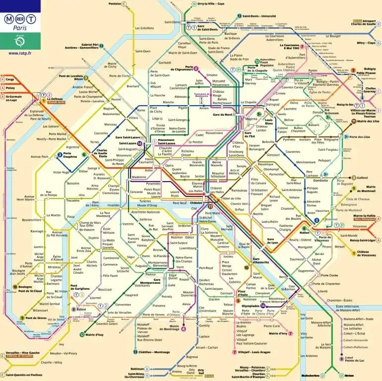 Mapa metra Paryża