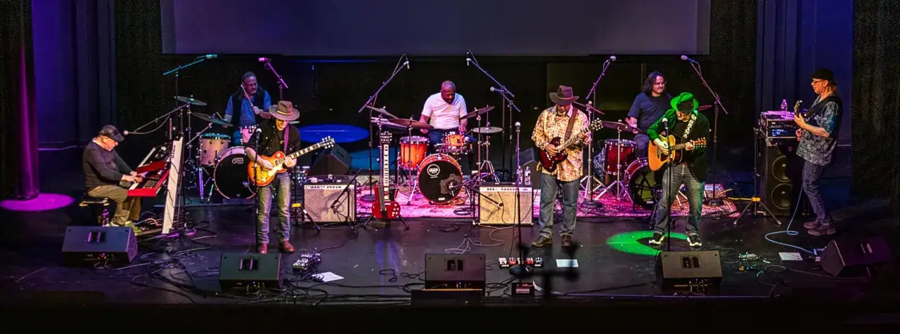 Zespół gra blues-rock, w tym gitarzyści, perkusista i klawiszowiec.