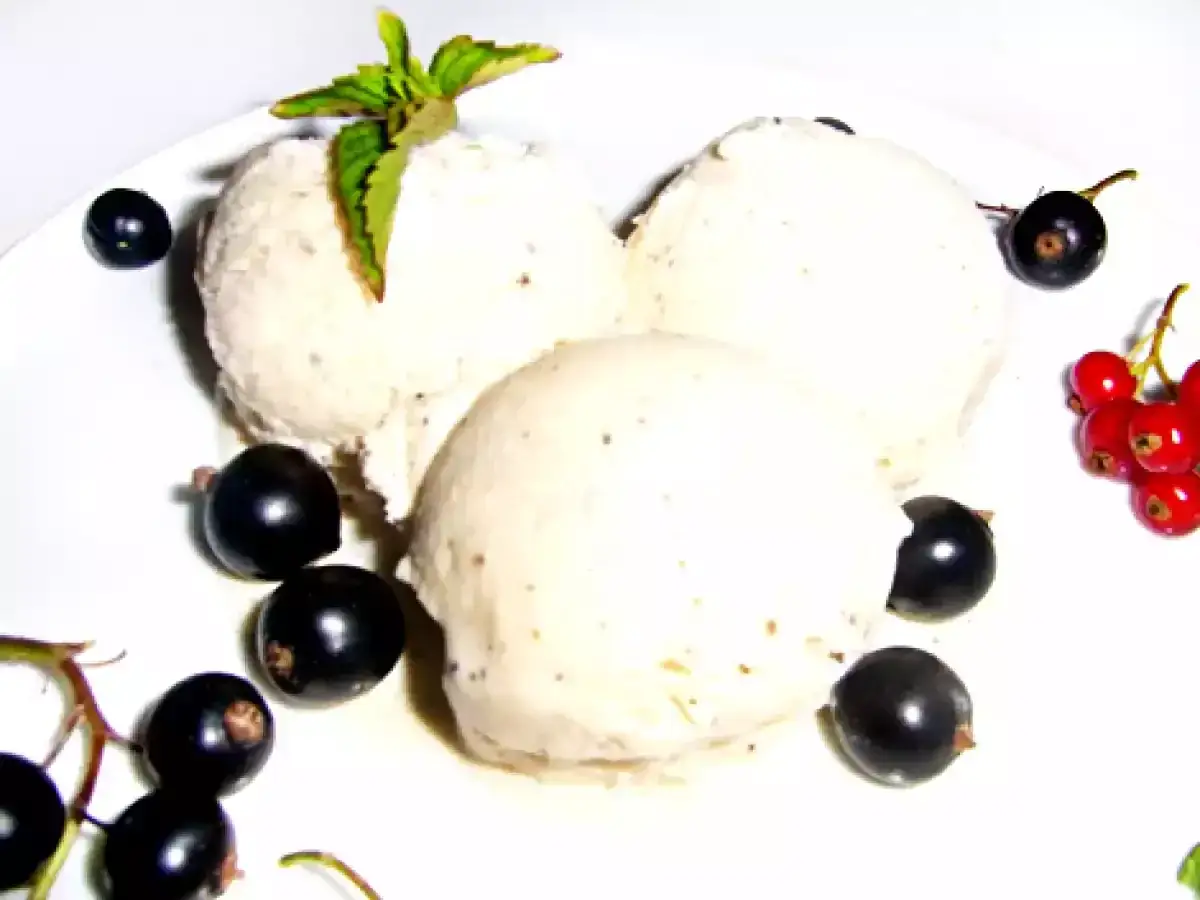 Cremiges Eis mit schwarzen Johannisbeeren und Minze. Perfekt, wenn du **lakritzeis selber machen** möchtest.