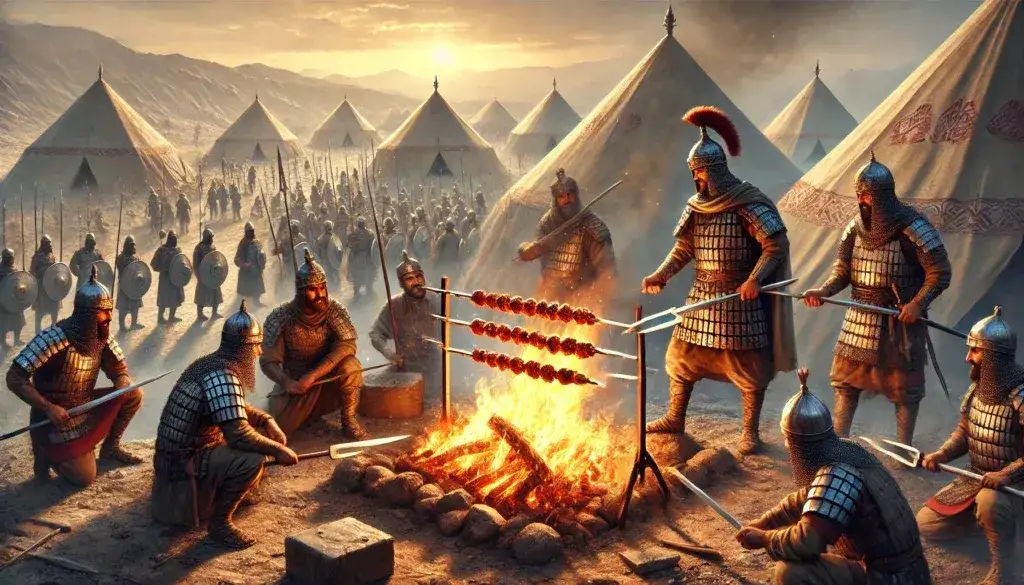 starożytny kebab perski żołnierze