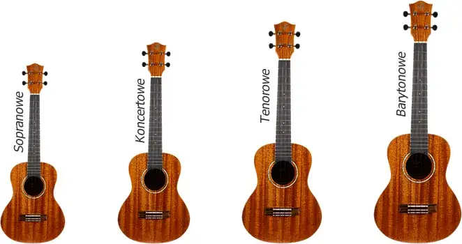 różne typy ukulele struny