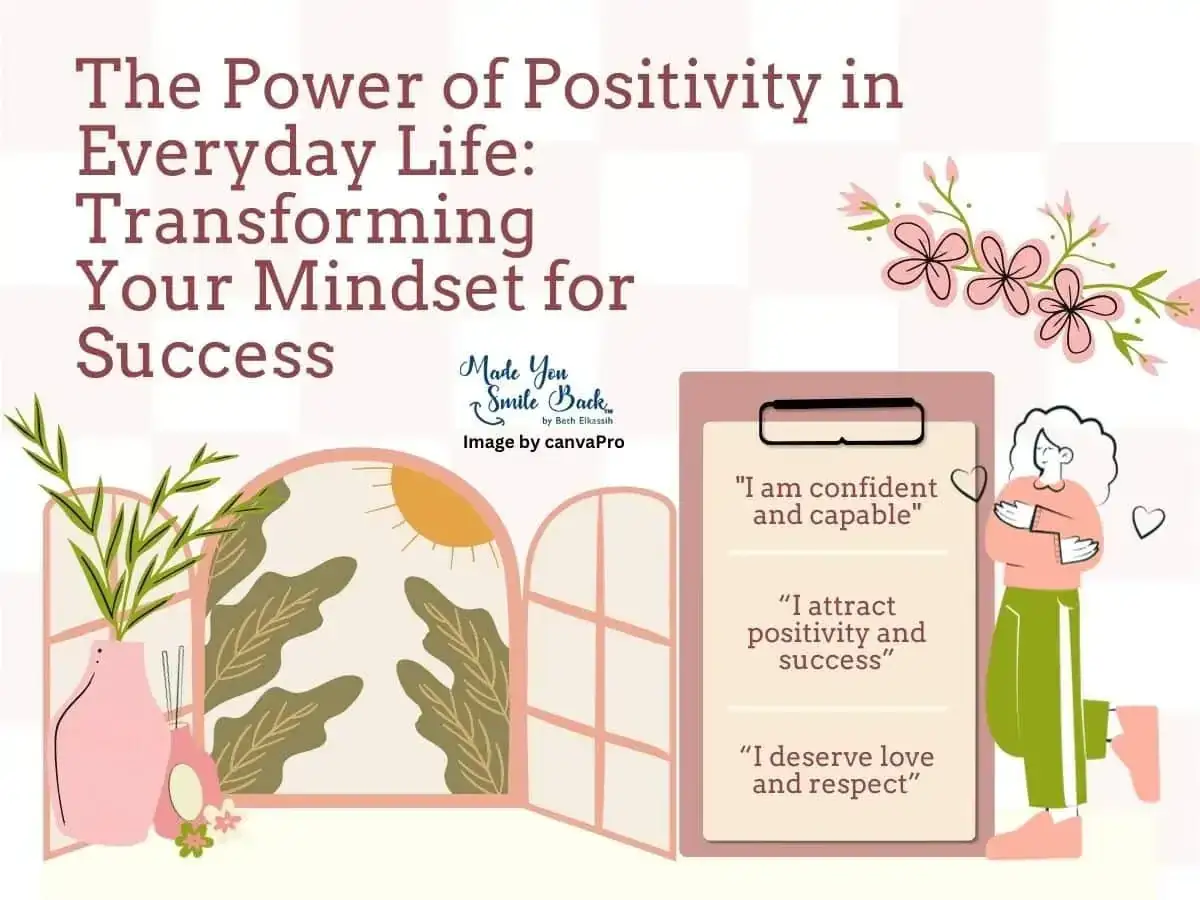 Eine Frau mit positiven Affirmationen wie 