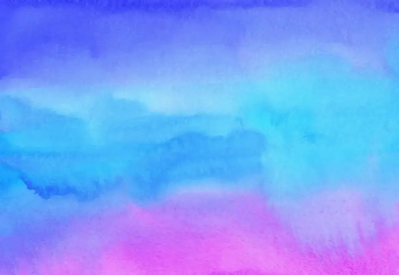 Un lavis aquarelle aux d&eacute;grad&eacute;s de bleu et de violet, &eacute;voquant un ciel cr&eacute;pusculaire ou une aurore bor&eacute;ale.