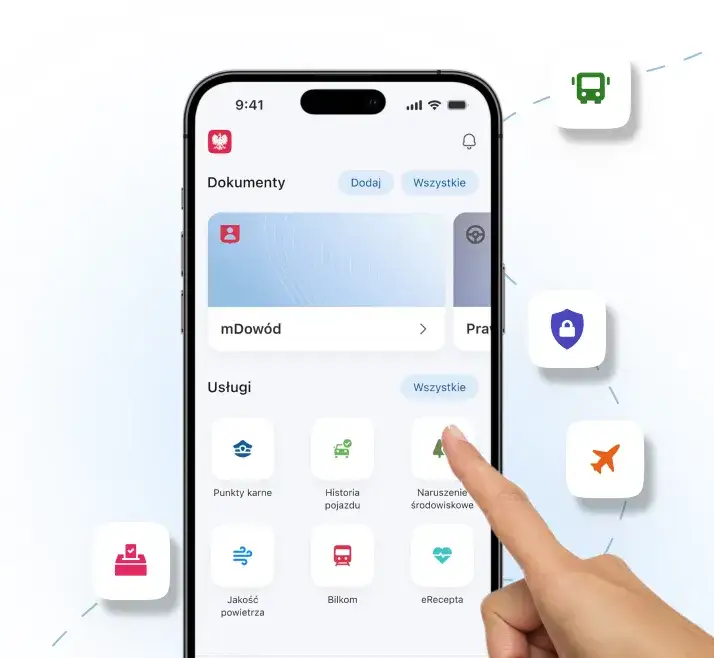 aplikacja mObywatel na ekranie smartfona