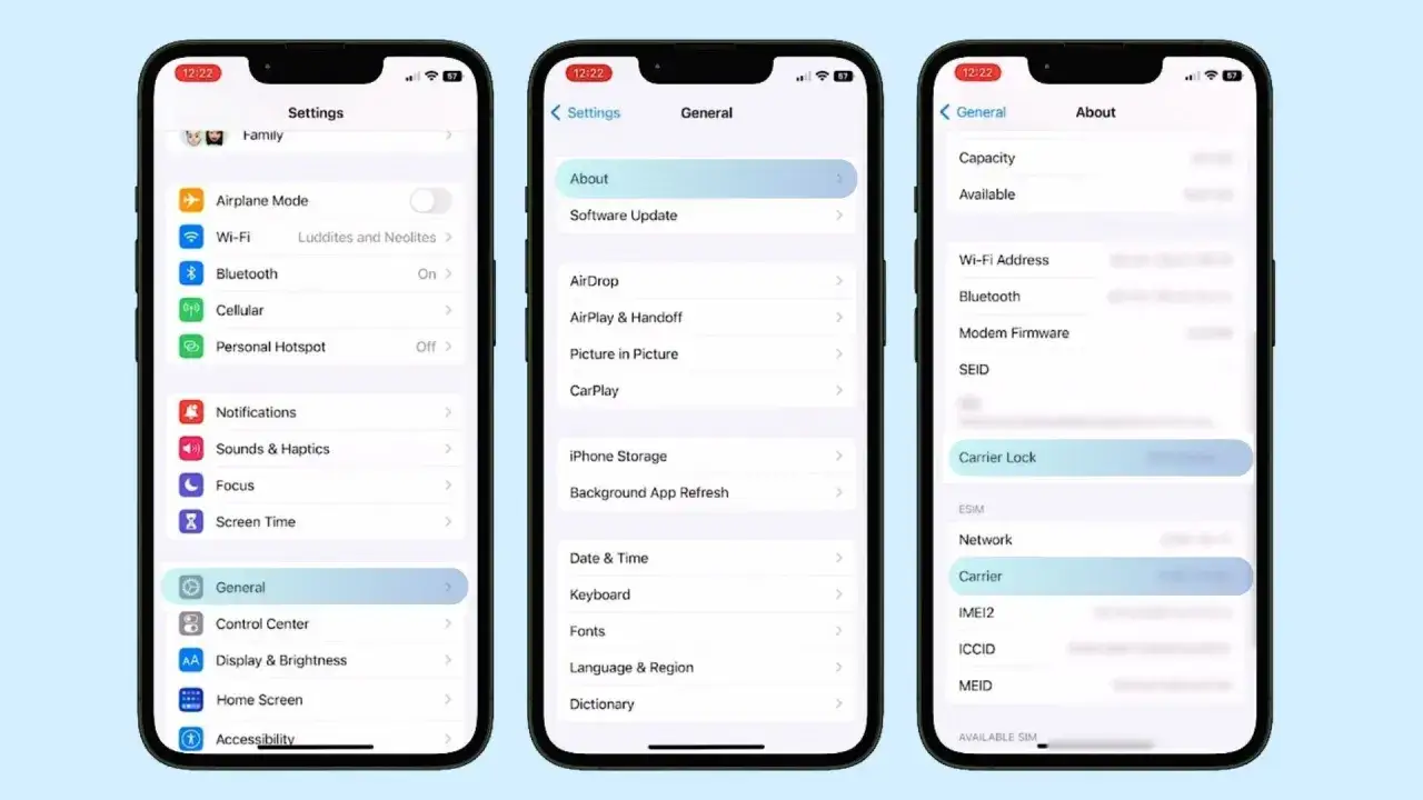 Ekran iPhone'a z ustawieniami. Widać opcję 