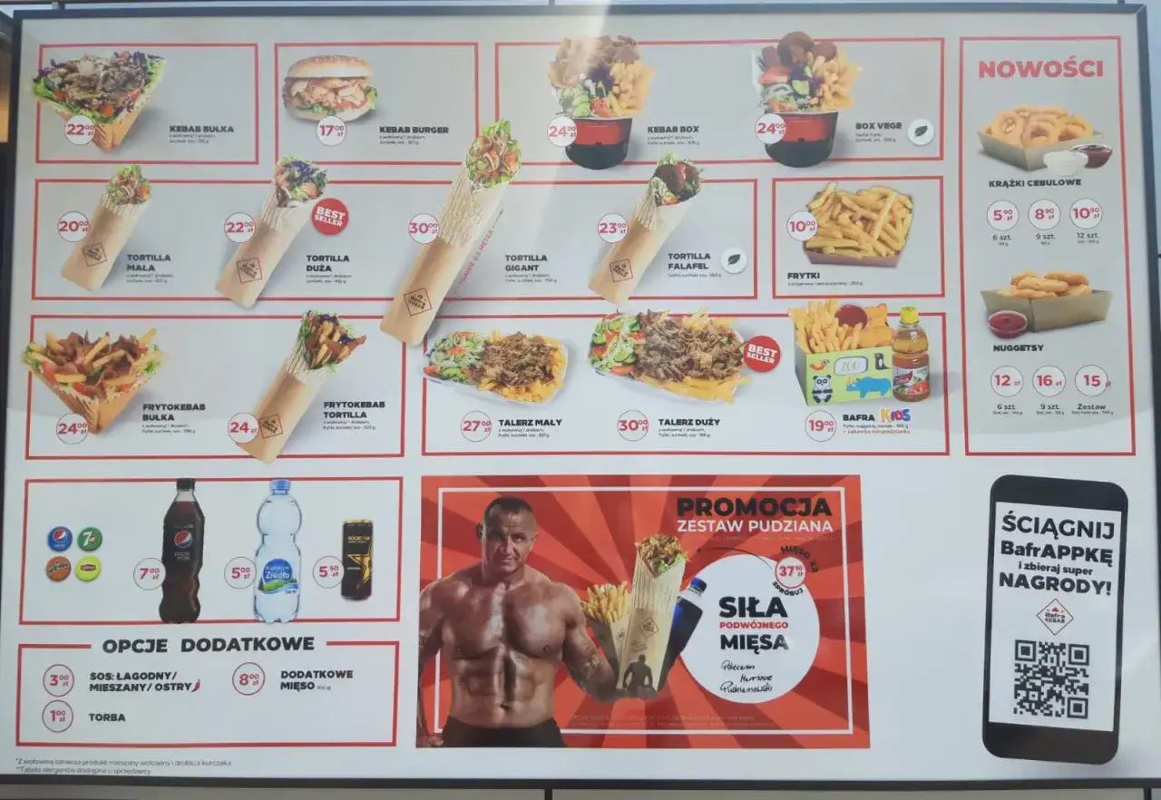 Menu z kebabem, frytkami i napojami. W ofercie m.in. tortille, boxy, talerze i zestawy. Sprawdź bafra kebab kcal i wybierz coś dla siebie!