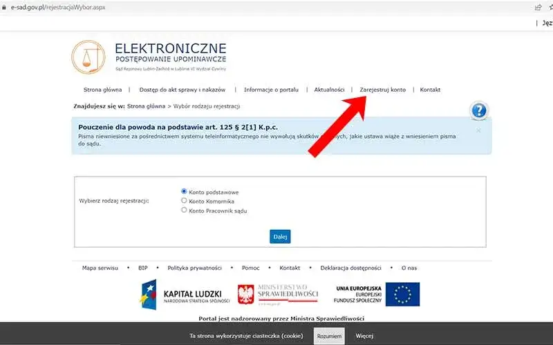 Strona główna e-sądu gov pl