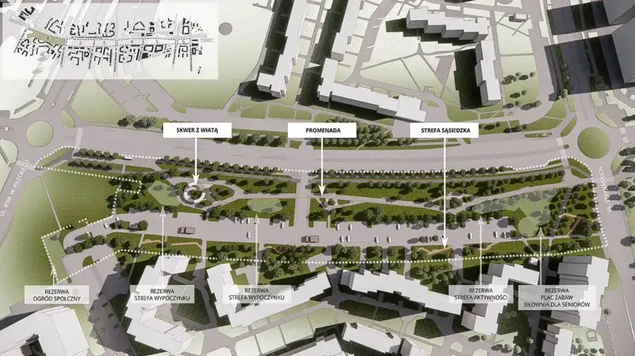 Park linearny Trasa Świętokrzyska wizualizacje