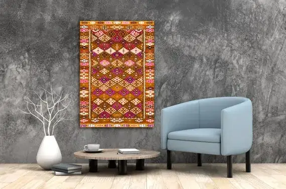 Wnętrze z kilimem styl boho