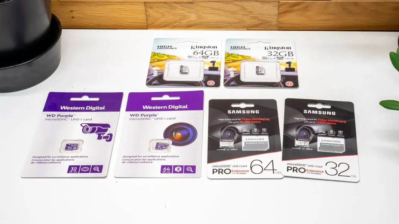 SD-Karten f&uuml;r Video&uuml;berwachung: Kingston, WD Purple und Samsung PRO Endurance mit langer SD-Karte Lebensdauer.