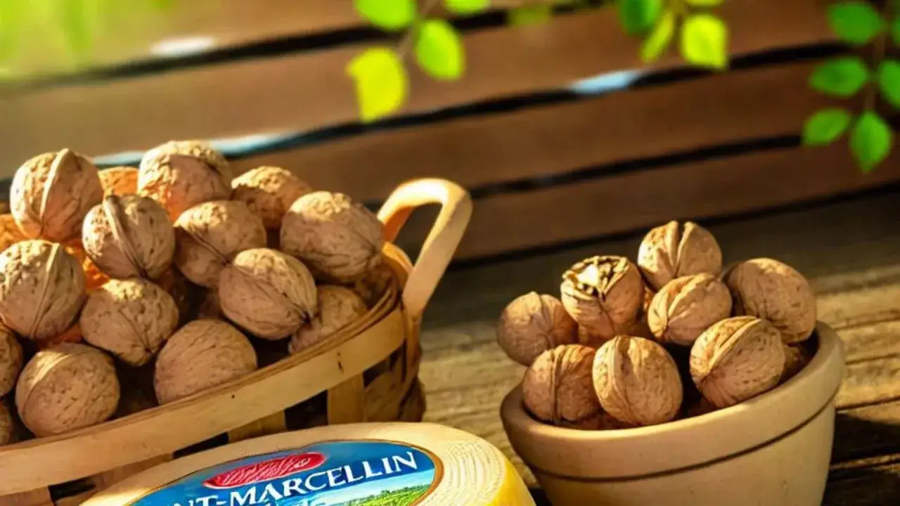 Noix et fromage Saint-Marcellin, parfaits pour une recette amuse bouche facile sans cuisson.