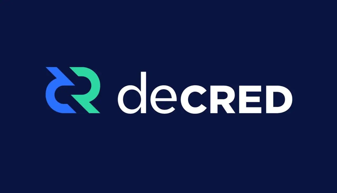 Das Logo von Decred, einer Kryptowährung, mit dem stilisierten