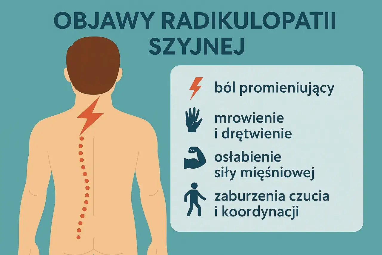 Objawy radikulopatii szyjnej: ból, mrowienie, osłabienie mięśni. Dowiedz się, jak zlikwidować ucisk na nerw szyjny.