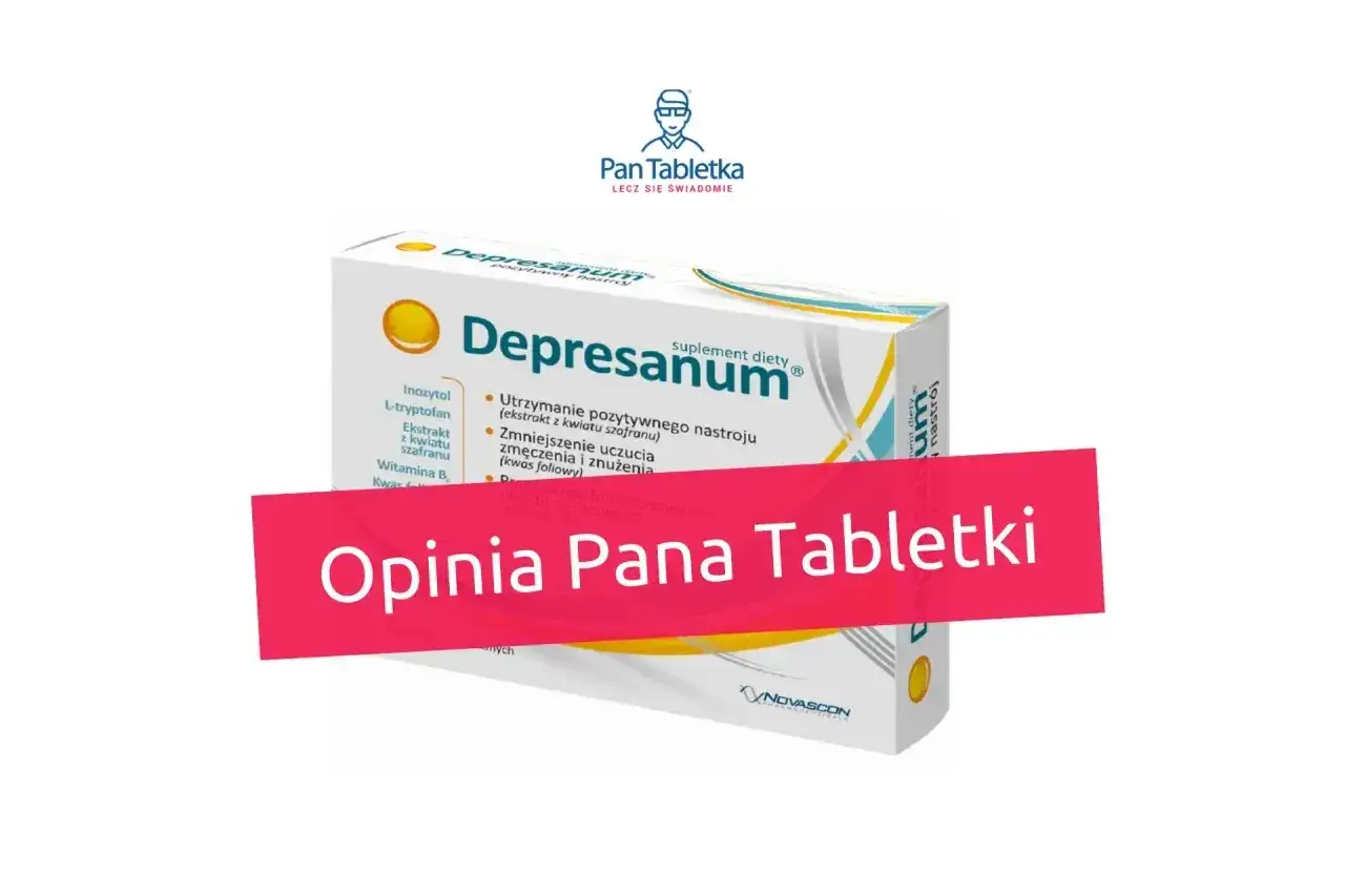 Opakowanie suplementu diety Depresanum, zawierającego m.in. trazodon, z napisem