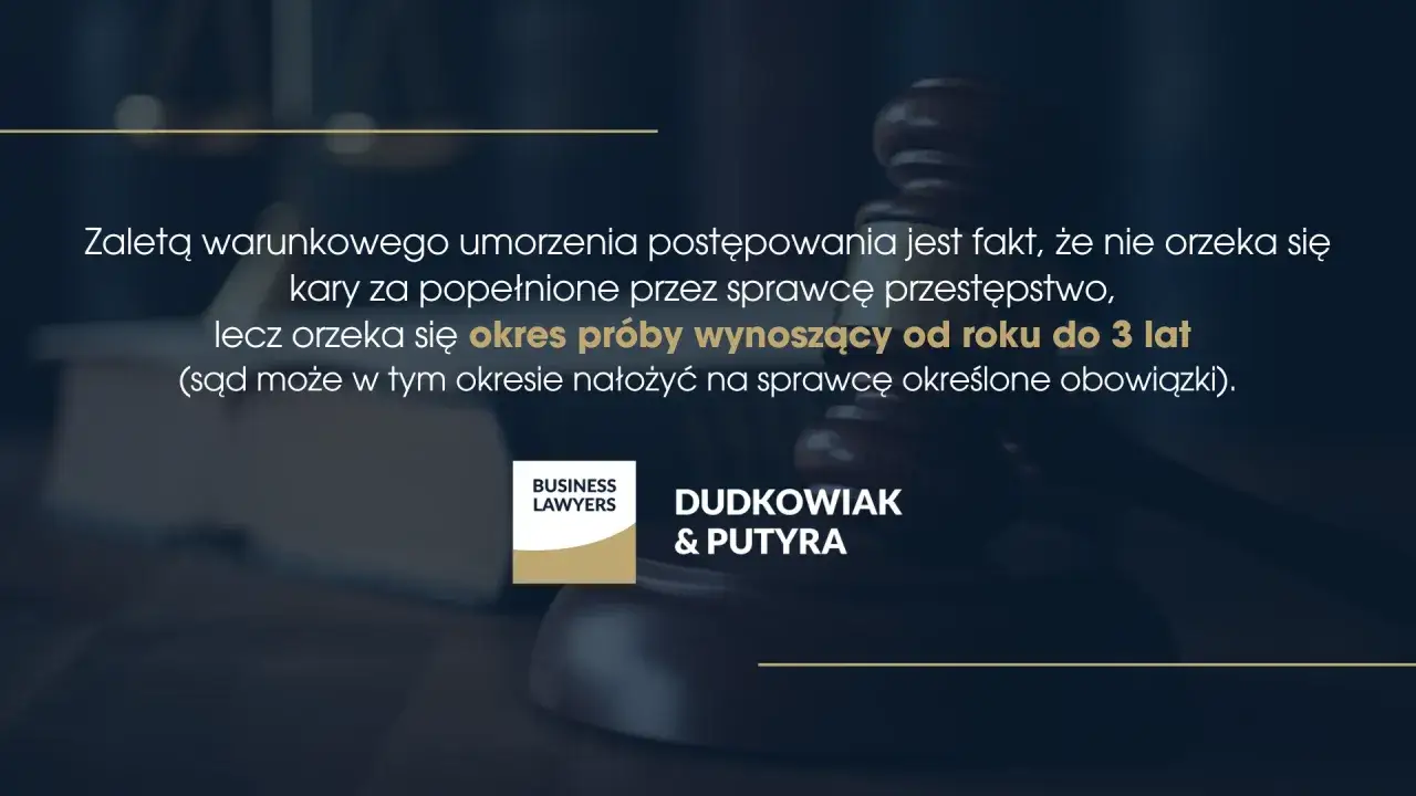 Prawa oskarżonego w sądzie: warunkowe umorzenie postępowania to okres próby od roku do 3 lat, w którym sąd może nałożyć obowiązki.