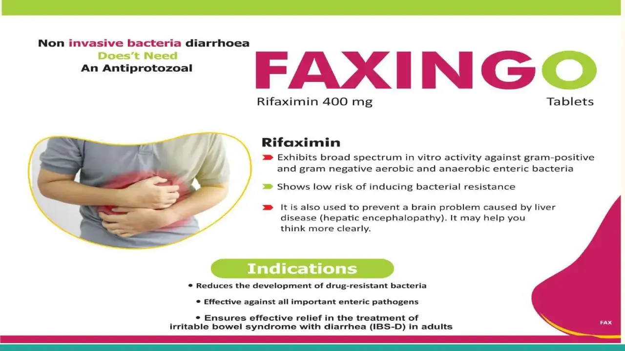 Ulotka leku FAXINGO z rifaximiną 400 mg. Opisuje leczenie biegunki bakteryjnej i zespołu jelita drażliwego.