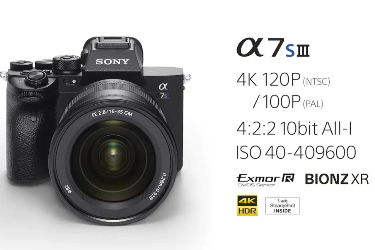 Sony a7 s3 z obiektywem 16-35mm, nagrywanie 4K 120p, 10-bitowe All-I, ISO 40-409600.