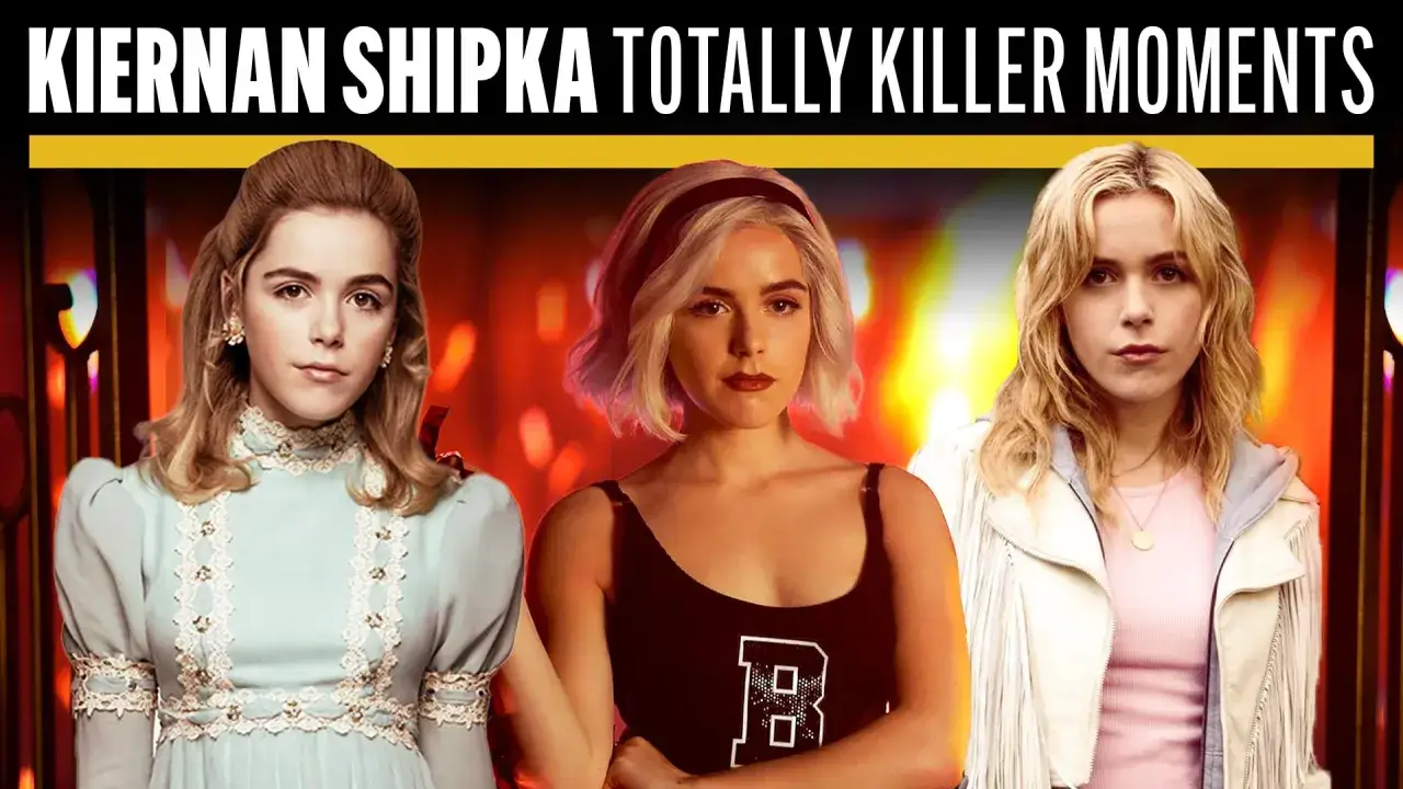 Kiernan Shipka w trzech odsłonach, przypominająca o jej filmach, serialach i programach.