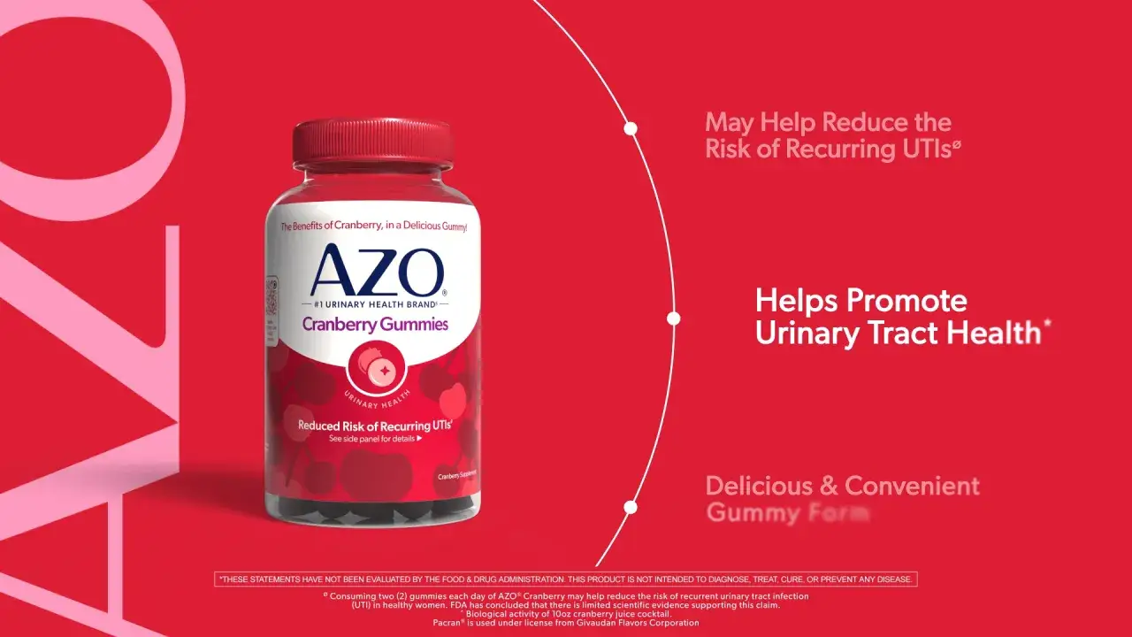AZO Cranberry Gummies – pyszne wsparcie dla zdrowia pęcherza. Pomagają zmniejszyć ryzyko nawracających infekcji dróg moczowych.