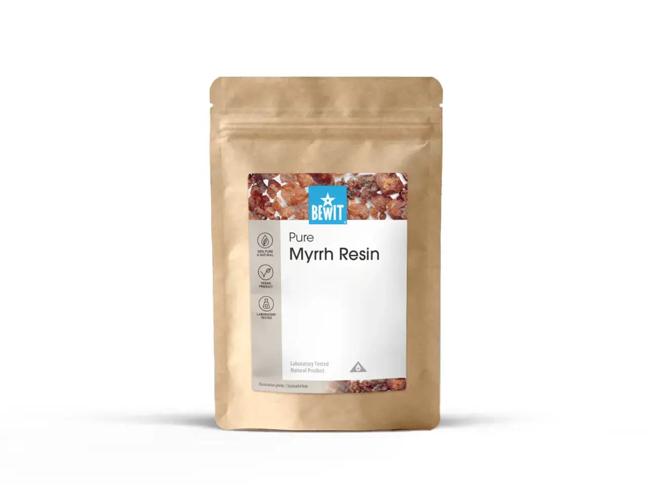 Opakowanie z żywicą mirry, która jest naturalnym produktem. Co to jest mirra? To cenna żywica roślinna.