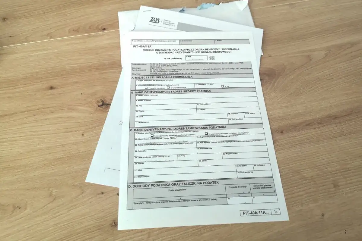 PIT-40A wzór formularza ZUS