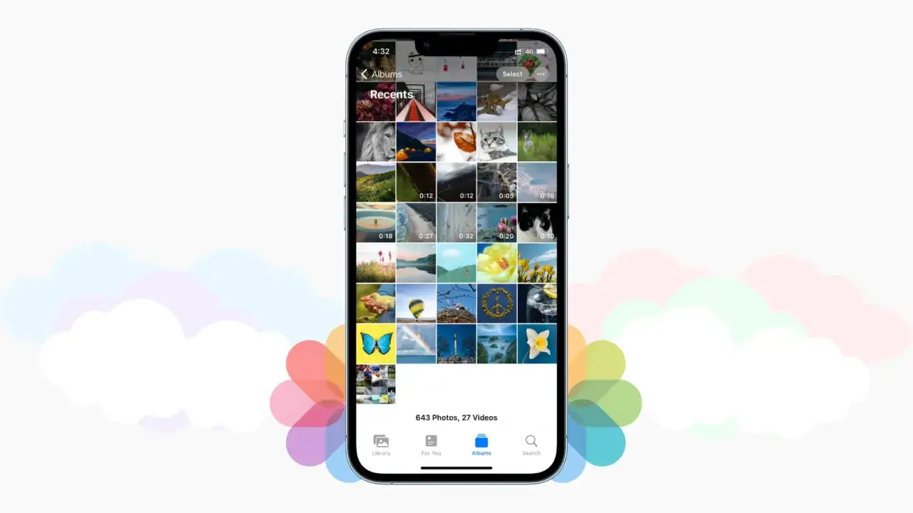 iPhone screen showing photo gallery with 