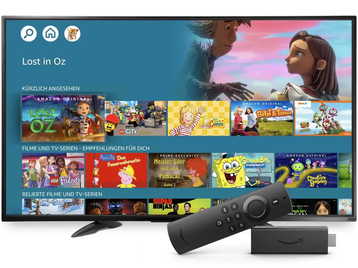 Amazon Kids auf Fire TV Stick Benutzeroberfläche