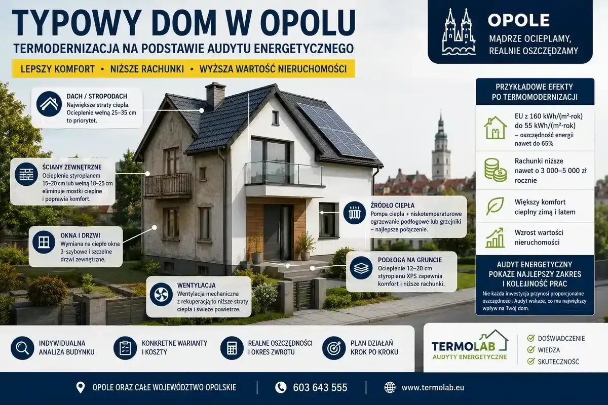Dom po termomodernizacji dzięki audytowi energetycznemu. Lepszy komfort, niższe rachunki i wyższa wartość nieruchomości.