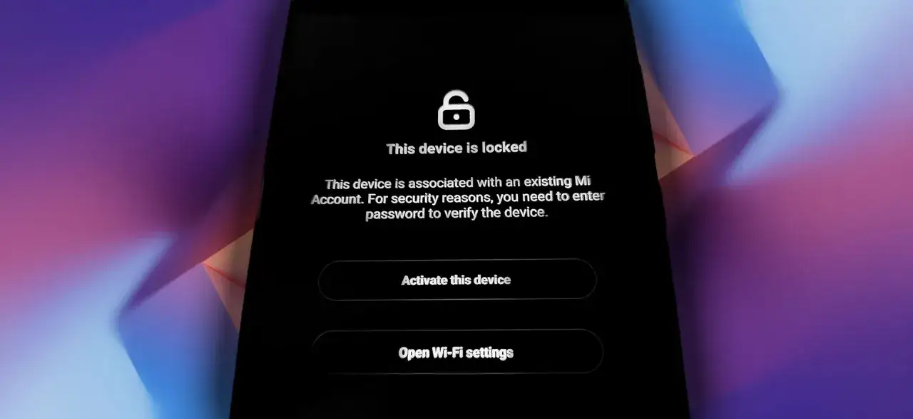 Ekran blokady Xiaomi z komunikatem 