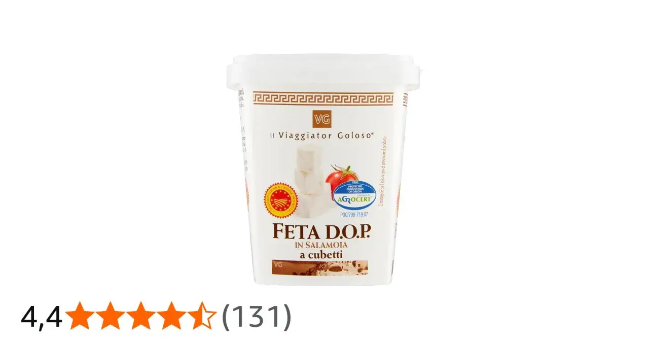 Contenitore di Feta D.O.P. a cubetti in salamoia,