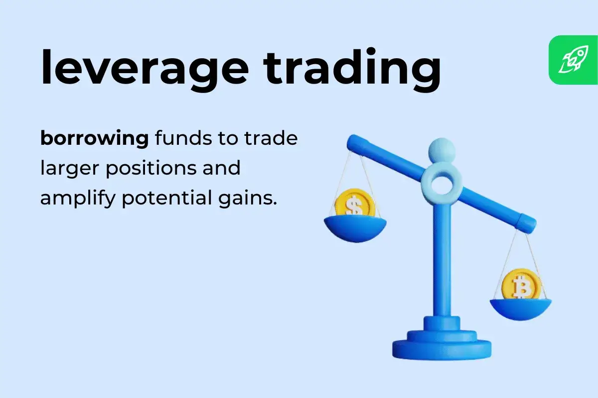 Waga z monetą dolara i bitcoina ilustruje **margin trading** &ndash; pożyczanie środk&oacute;w na większe pozycje i potencjalne zyski.