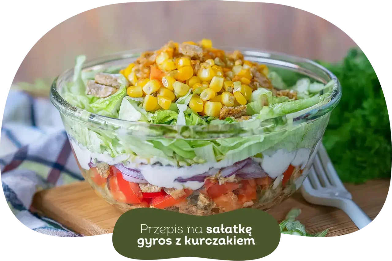 Składniki na sałatkę gyros