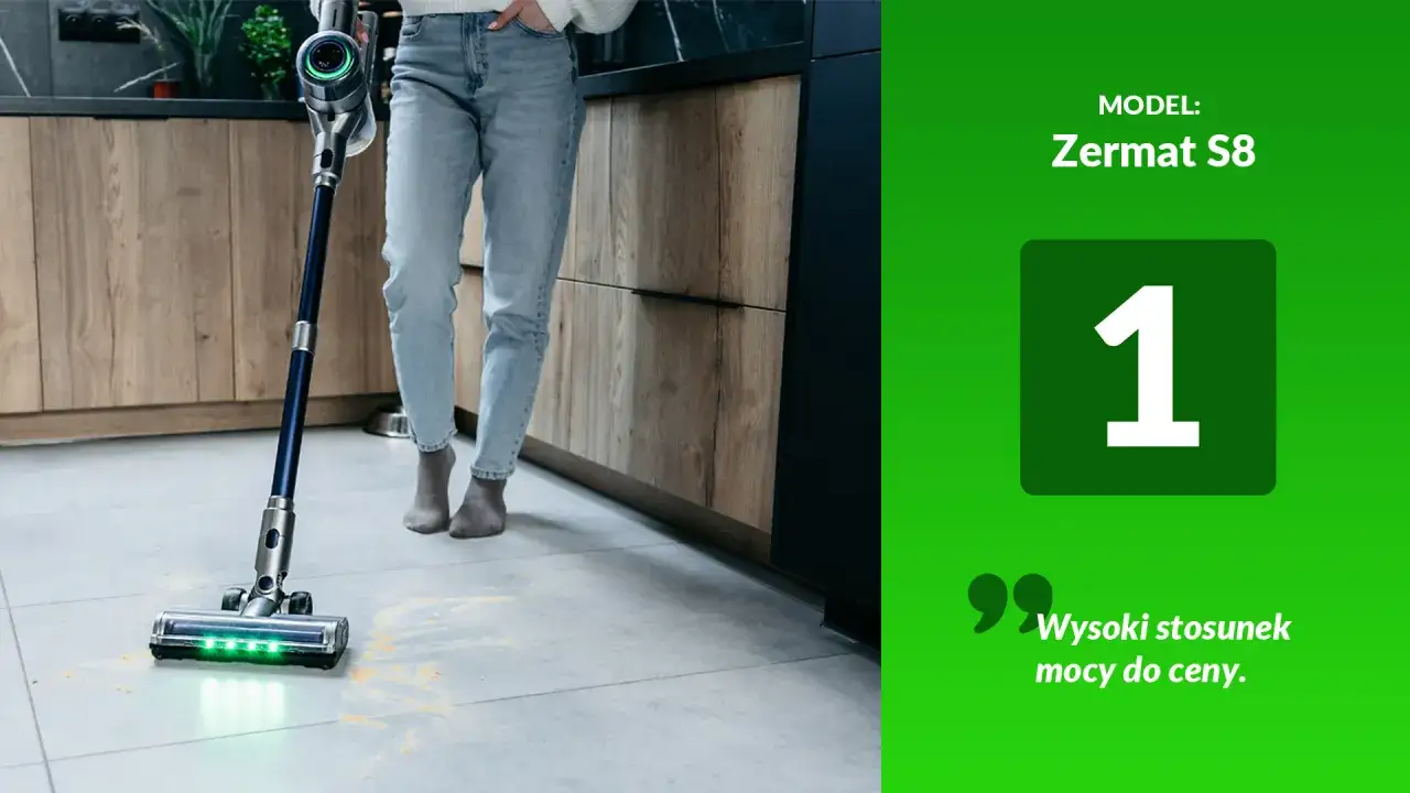 Odkurzacz pionowy Zermat S8 w akcji. Czy warto kupić drogi odkurzacz pionowy zamiast klasycznego na worek? Ten model oferuje wysoki stosunek mocy do ceny.