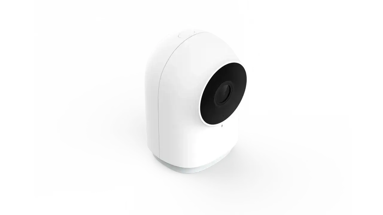 Caméra de sécurité blanche aqara g2h pro, au design épuré, avec objectif noir.