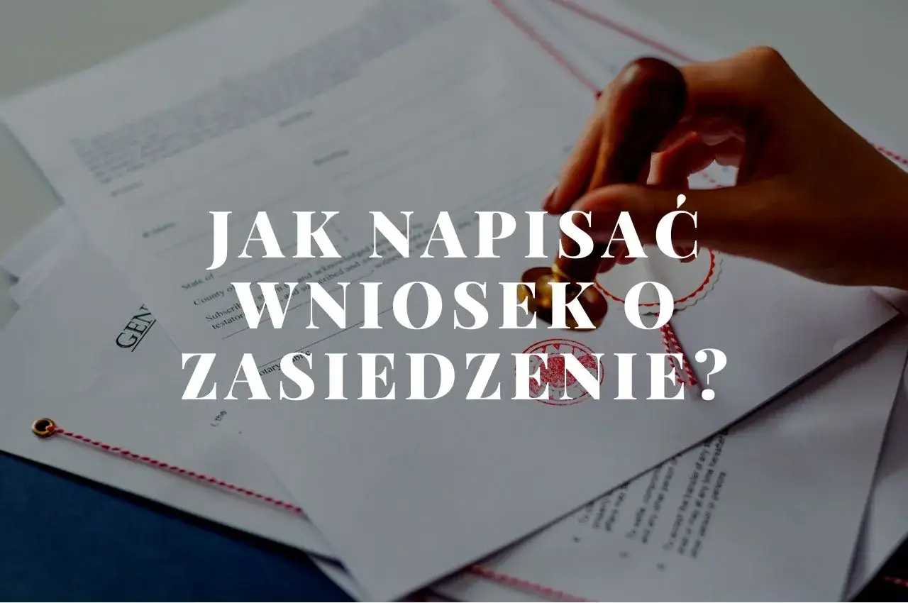 Dłoń z pieczęcią nad dokumentami. Tekst: 