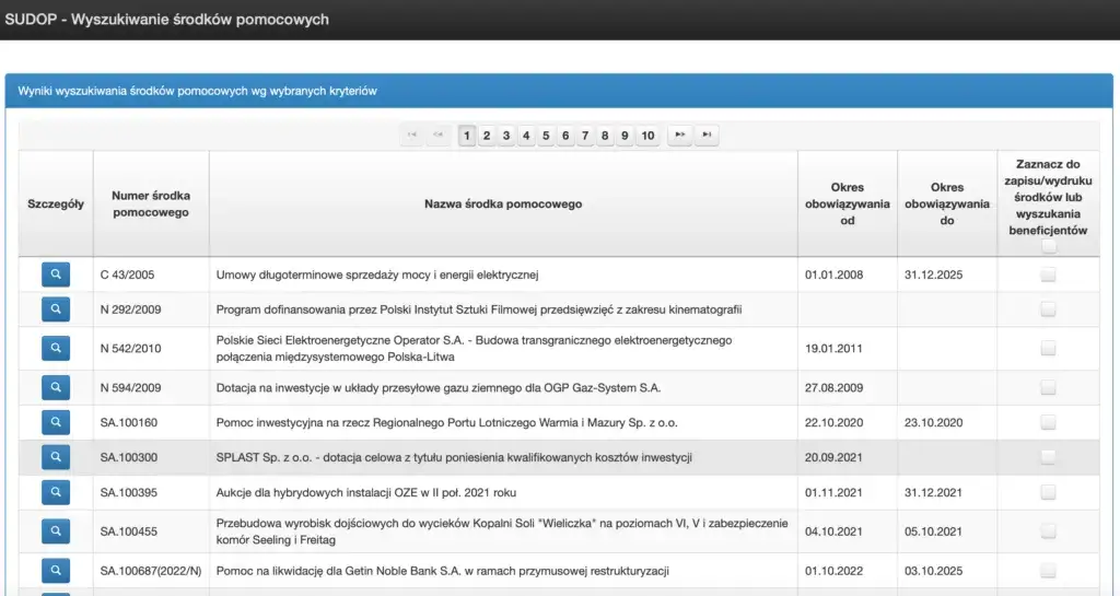 SUDOP strona główna wyszukiwanie