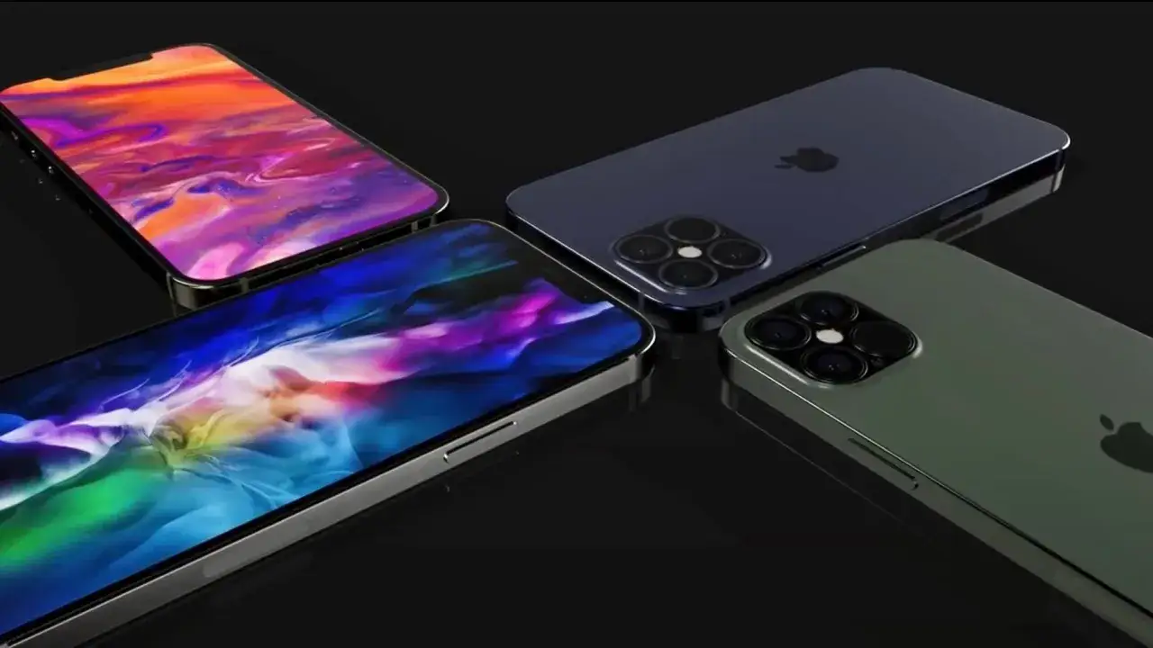 Rendu conceptuel de l'iPhone 13, avec ses &eacute;crans color&eacute;s et ses cam&eacute;ras. La date de sortie approche !
