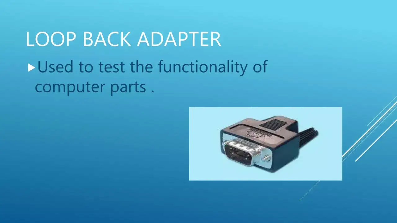 Adapter Loop Back do testowania funkcjonalności podzespołów komputera.