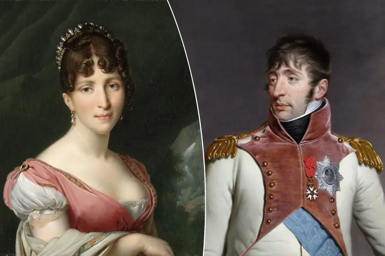 Portrait de Hortense de Beauharnais et Louis Bonaparte, qui est le père de Napoléon 3.