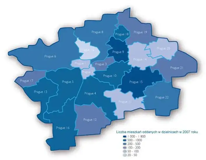 Mapa cen nieruchomości Czechy