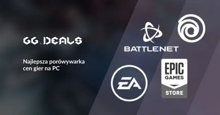 Logotypy platform dystrybucji gier PC (Steam, Epic Games Store, GOG, EA App, Ubisoft Connect)