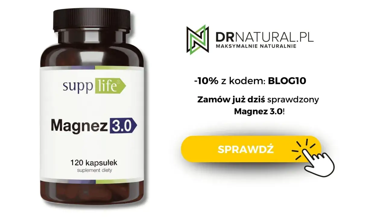 Suplement diety Magnez 3.0 od Supp Life. Dowiedz się, co to jest magnez i zamów z rabatem 10% na DRnatural.pl.
