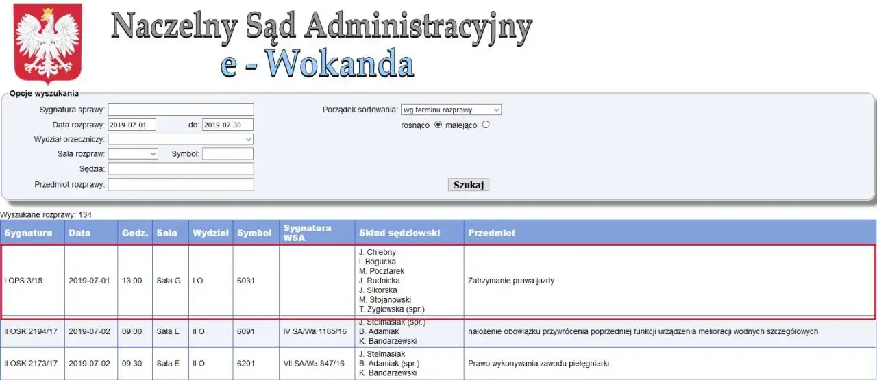 e-Wokanda NSA zrzut ekranu