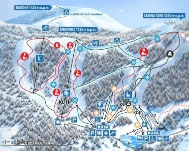 Czarna Góra Snowpark przeszkody jib kickery