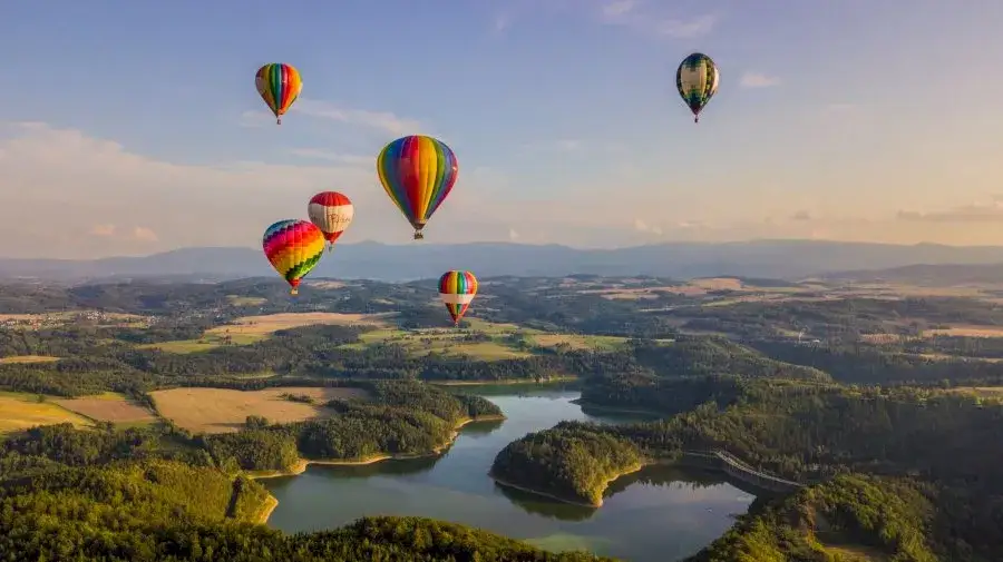 lot balonem krajobraz Polska